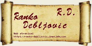 Ranko Debljović vizit kartica